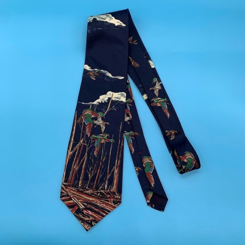 Vintage Ducks Unlimited Mallard Ducks Print Men's Classic Silk Neck Tie